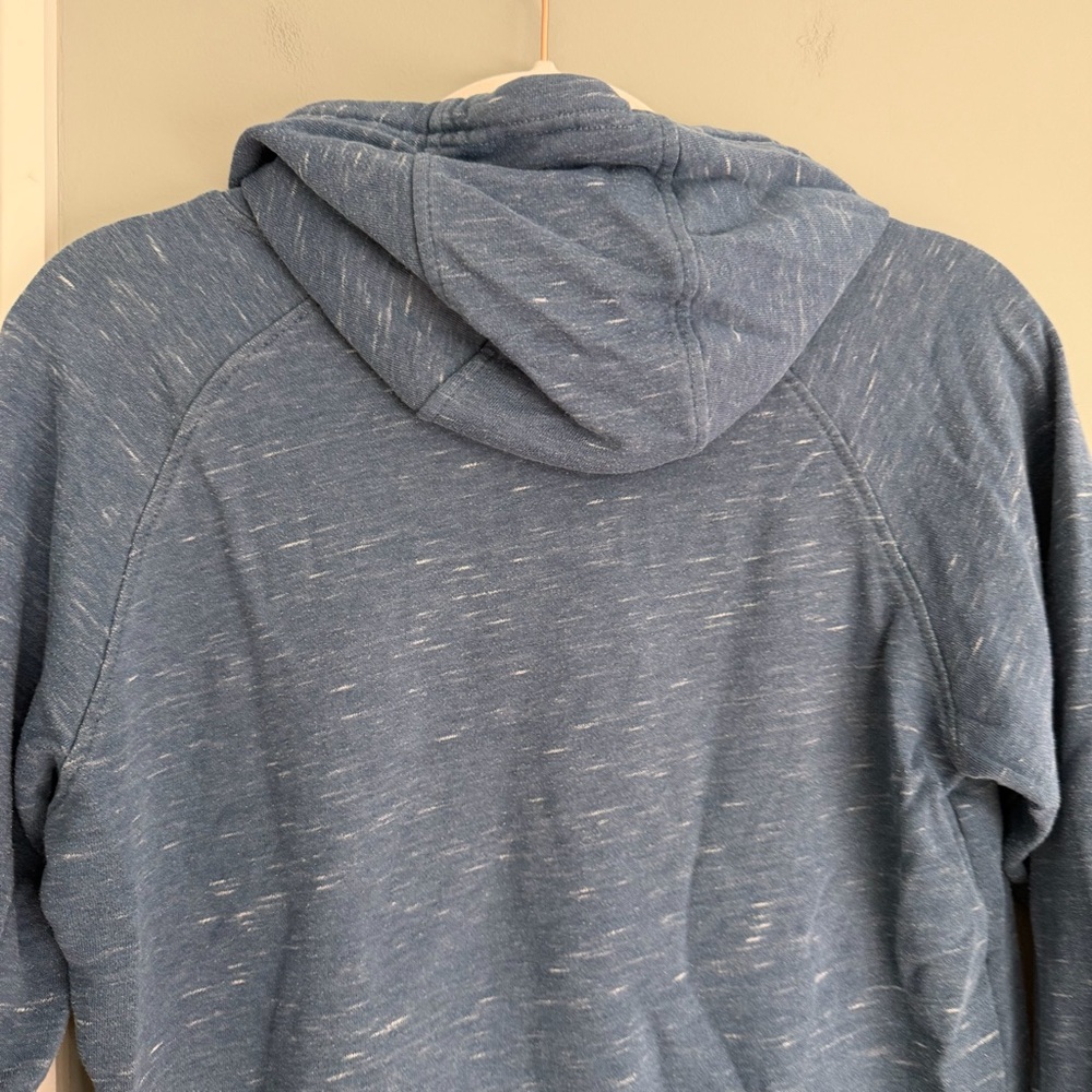 Ariat REAL Logo French Terry Heathered Blue Hoodie Sweatshirt - Picture 9 of 15